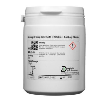 Murashige & Skoog Basis-Salze 1/2 Makro + Gamborg Vitamine 50 L